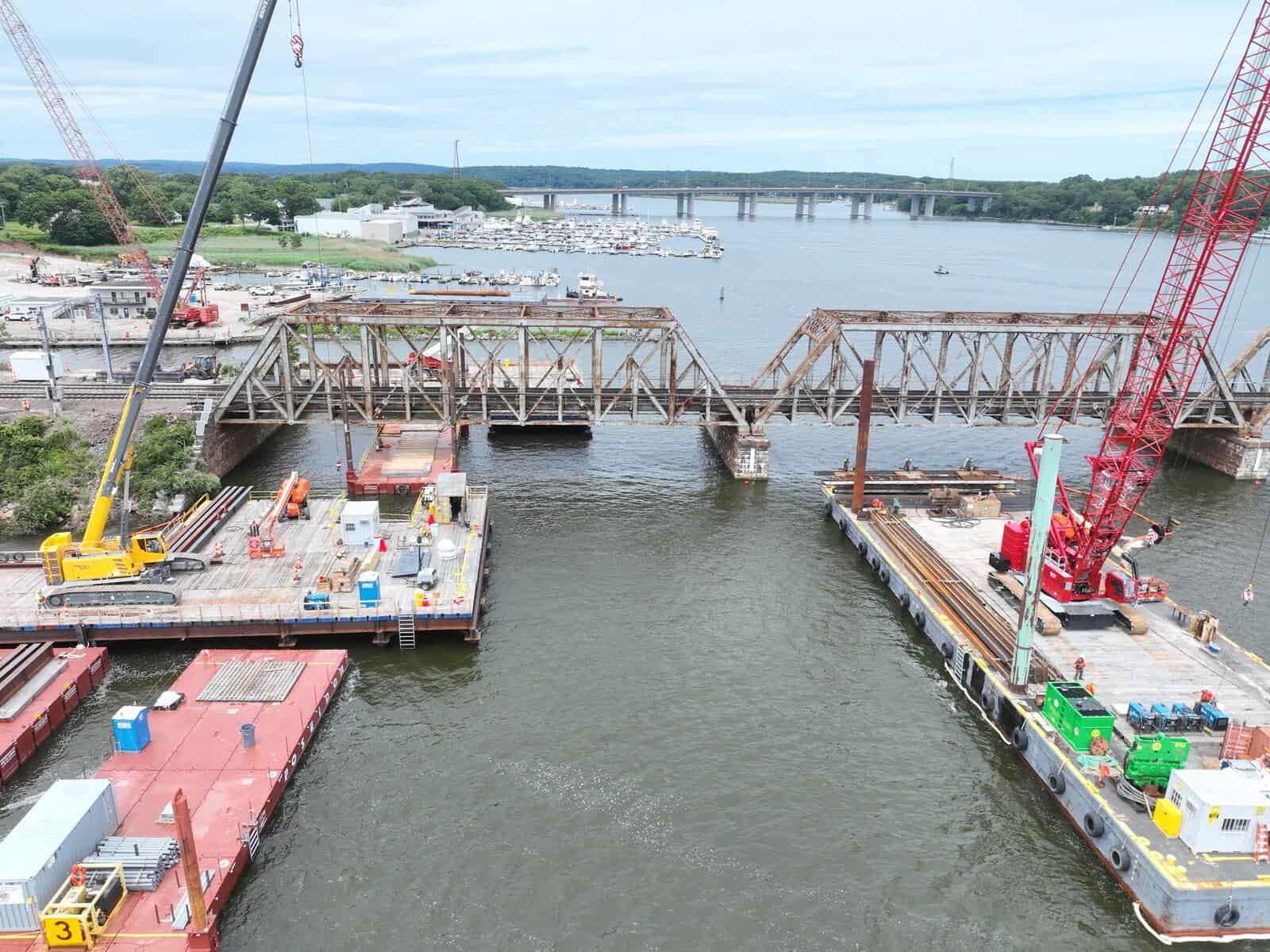 CRB bridge construction aerial view
