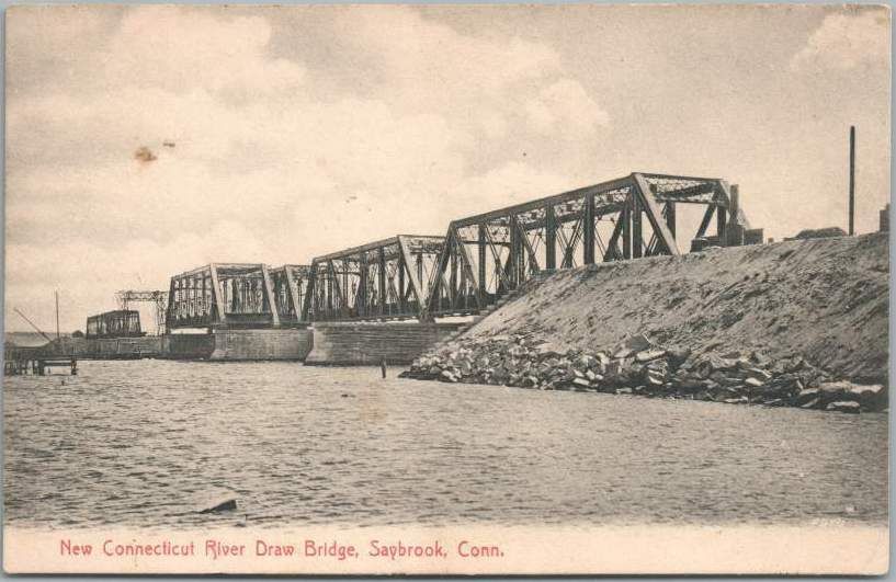 New Connecticut River Draw Bridge, Saybrook, Conn. — historic postcard